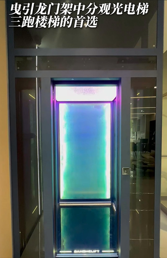 曳引龙门架中分观光梯